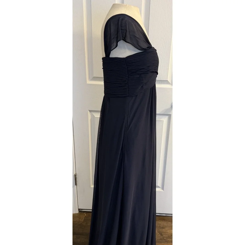 NWT Birdy Grey‎ Prom Bridesmaid Dress Maria Navy Blue MED Chiffon Formal Wedding